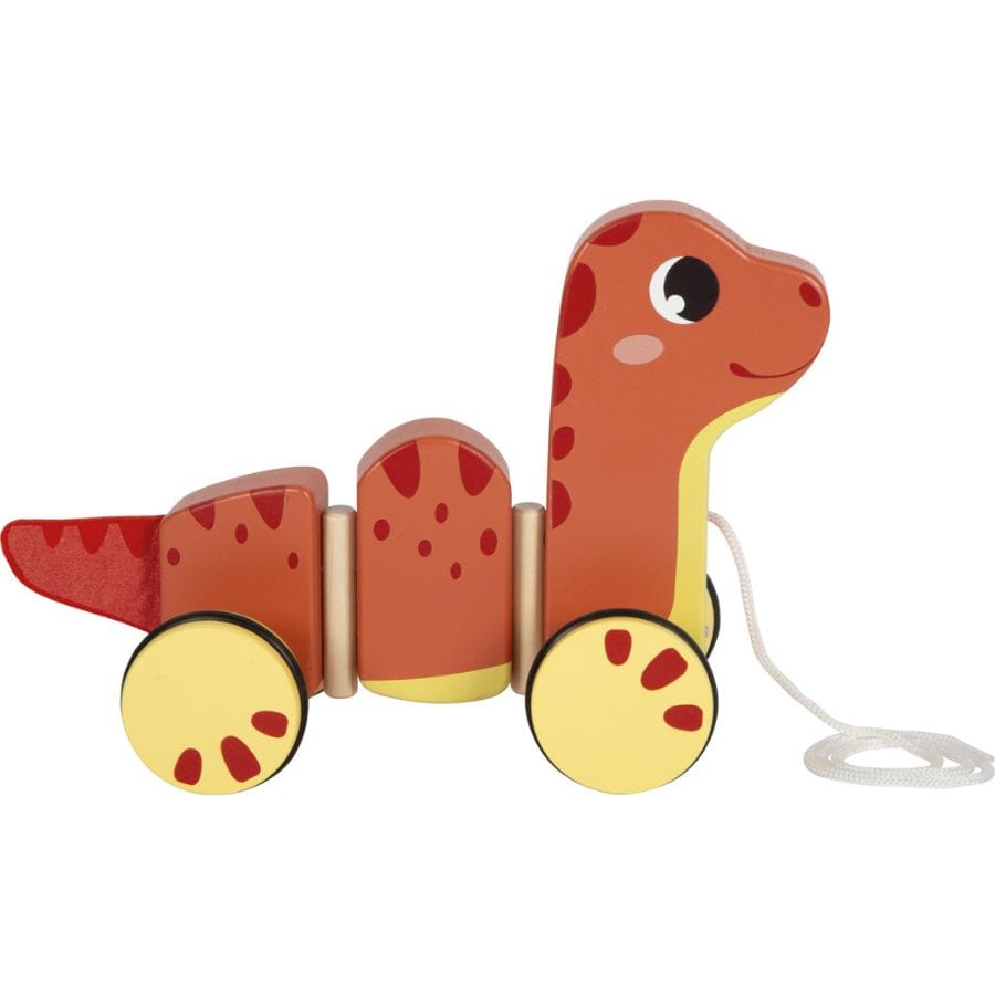 Legler Nachzieh-Spielzeug Small foot Zieh-Dino aus Holz – Flexibles Lauflernspielzeug ab 12 Monate
