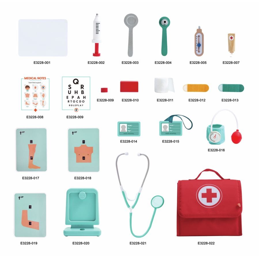 Hape Berufespielzeug & Rollenspiele Hape Doktor-Set – 22-teiliges Spielzeug ab 3 Jahren