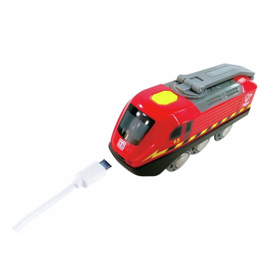 Hape Züge & Eisenbahnsets Hape – Aufladbare Lok, mit Kurbel & Lichtfunktion, ab 3 Jahre