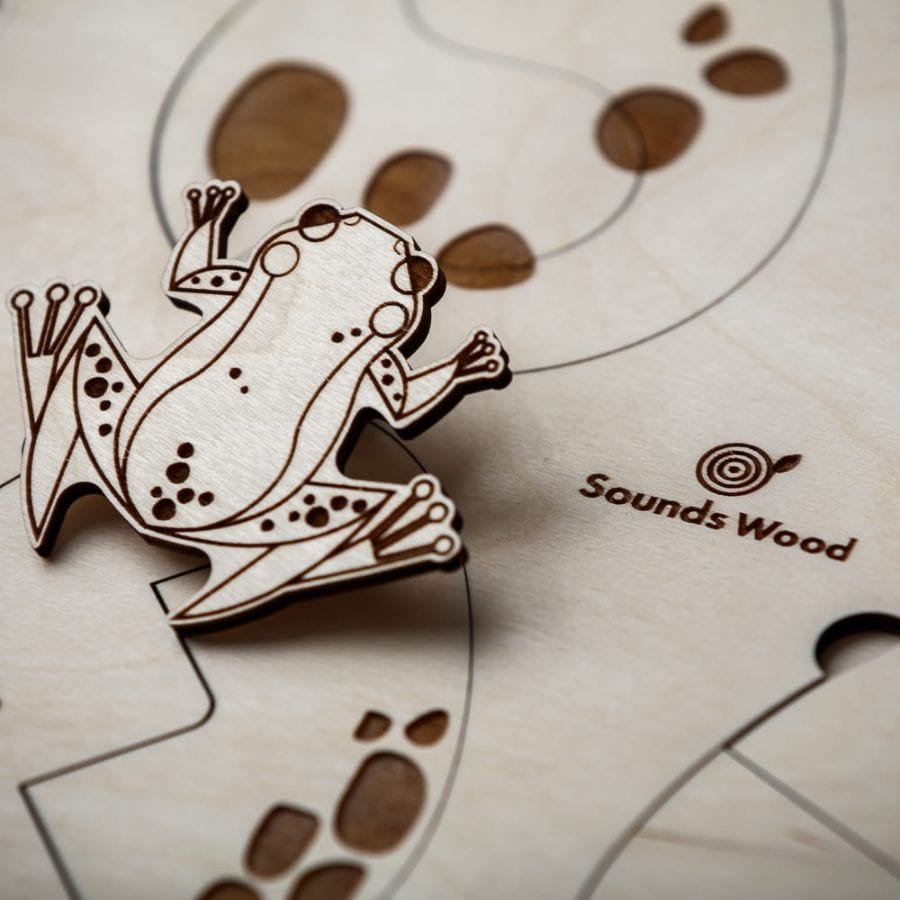 Stuka Puka Puzzle Sounds Wood Lernpuzzle „Ei drauf!“ – Holzpuzzle Lebenszyklus der Tiere ab 2 Jahren