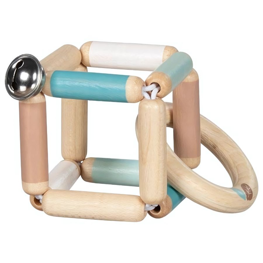 Greifling Elastik-Würfel von Goki – Babyserie Jungen, Holz