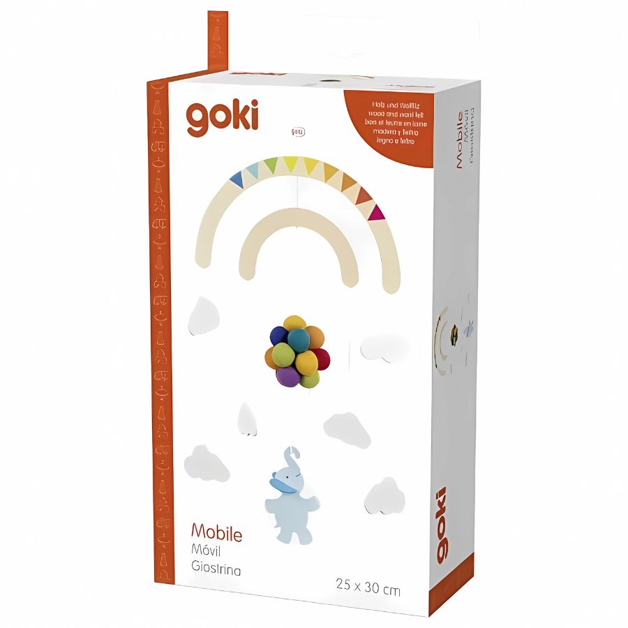 Goki Mobile „Elefant auf Reise“ – Handgefertigt aus Wollfilz & Holz