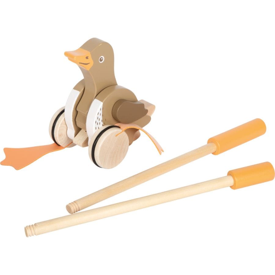 Legler Schiebespielzeug Small foot Schiebe-Ente aus Holz – ab 18 Monate