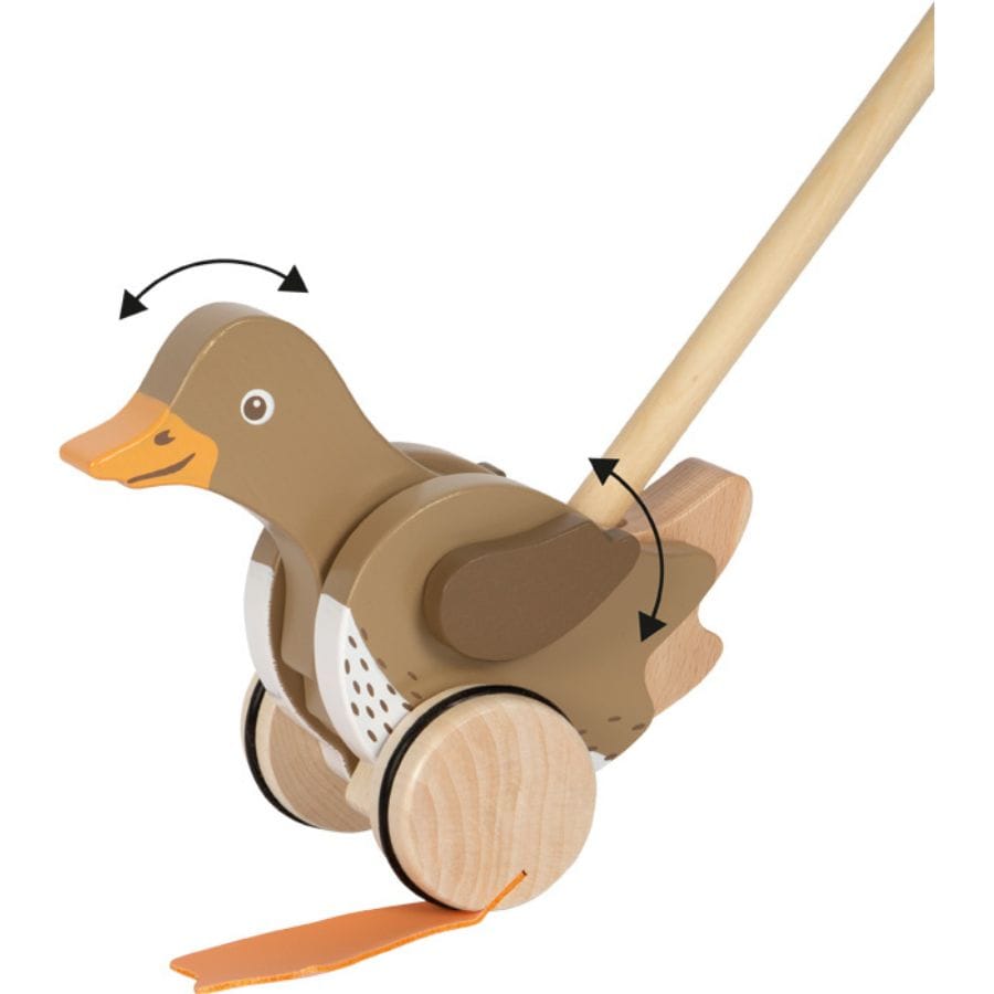 Legler Schiebespielzeug Small foot Schiebe-Ente aus Holz – ab 18 Monate
