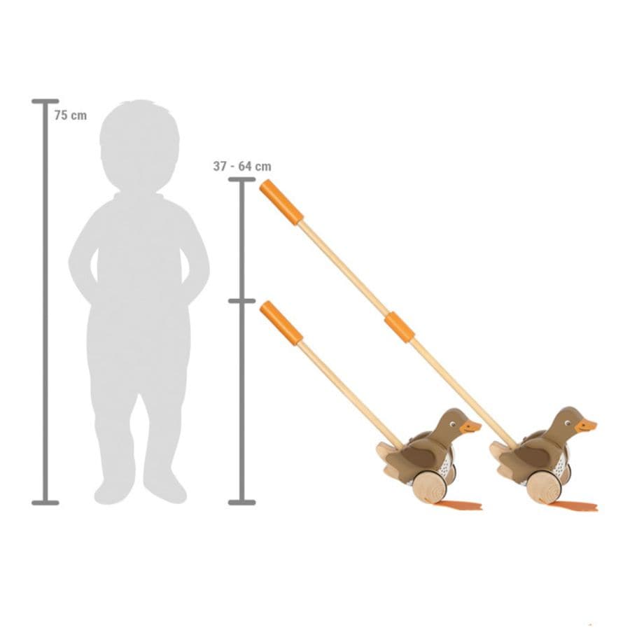 Legler Schiebespielzeug Small foot Schiebe-Ente aus Holz – ab 18 Monate
