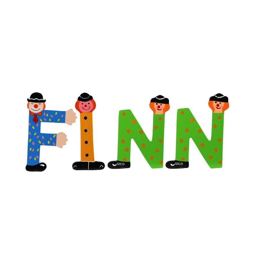 Gico Dekoration Türbuchstaben Clownbuchstaben Holz A - Z