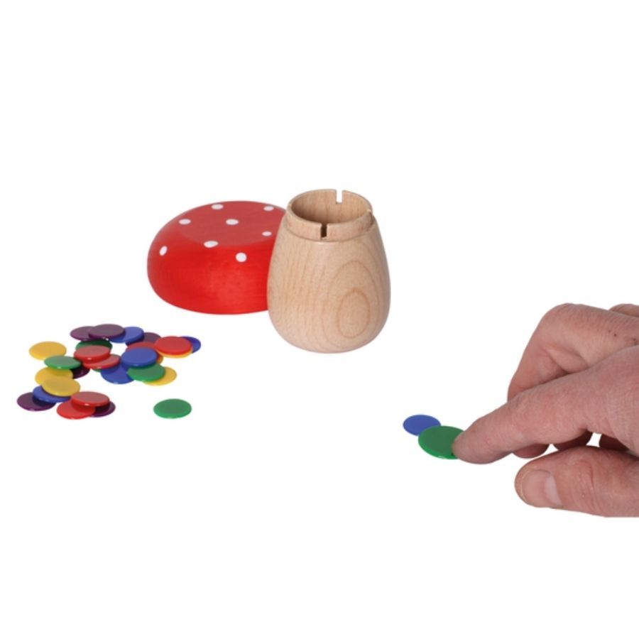 Bartl Flohhüpfspiel Pilz – Holzspielzeug ab 3 Jahren