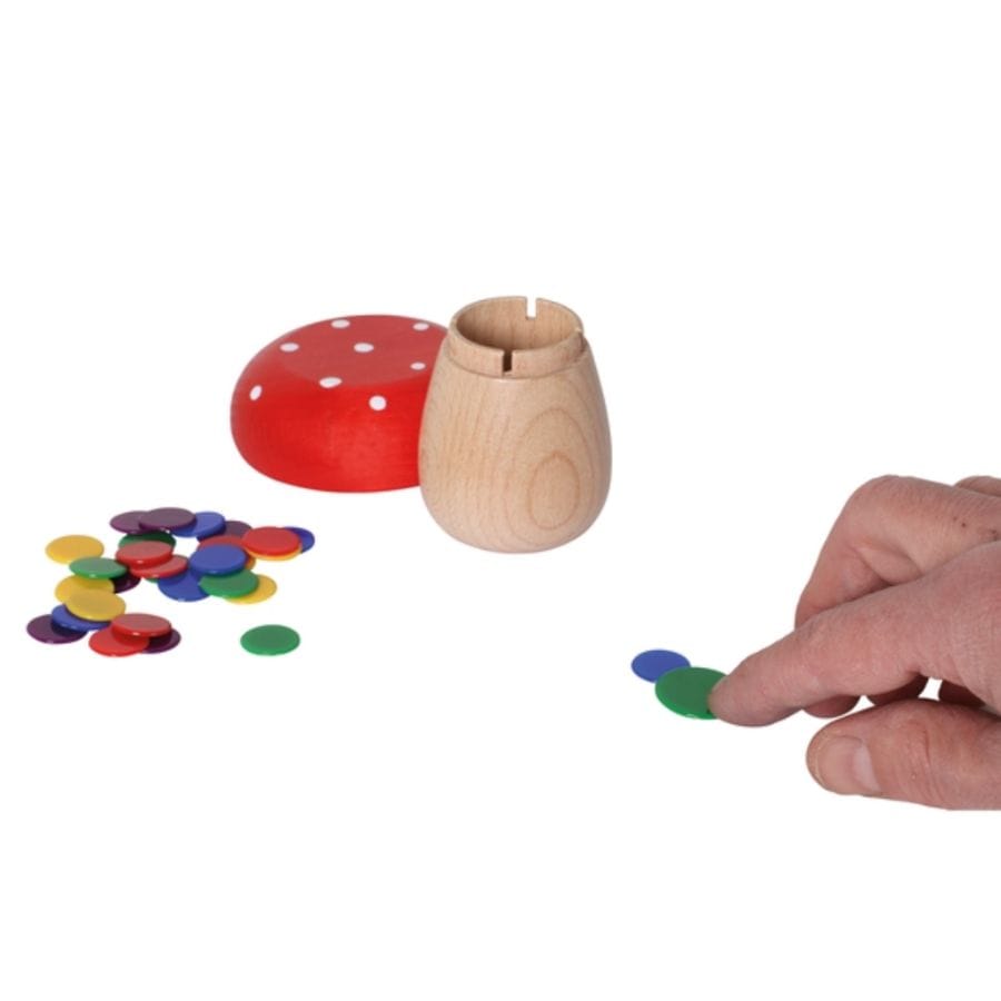Bartl Gesellschaftsspiel Bartl Flohhüpfspiel Pilz – Holzspielzeug ab 3 Jahren