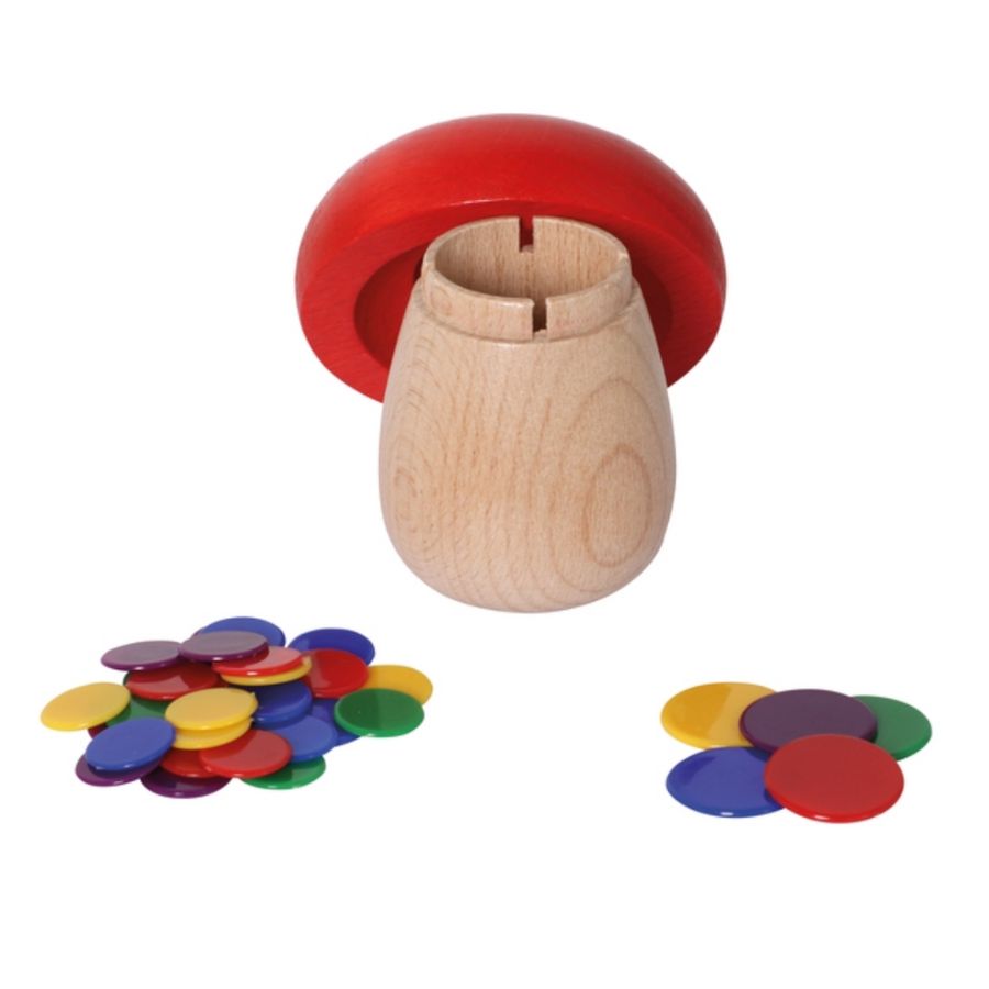 Bartl Flohhüpfspiel Pilz – Holzspielzeug ab 3 Jahren