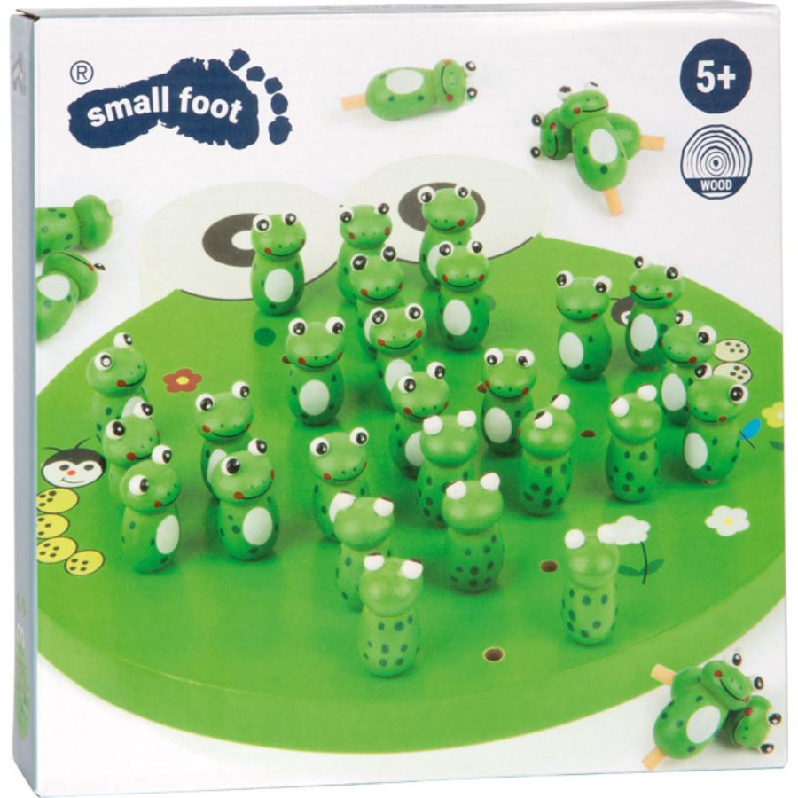 small foot Solitär Frosch Holzspiel – Logikspiel ab 5 Jahren