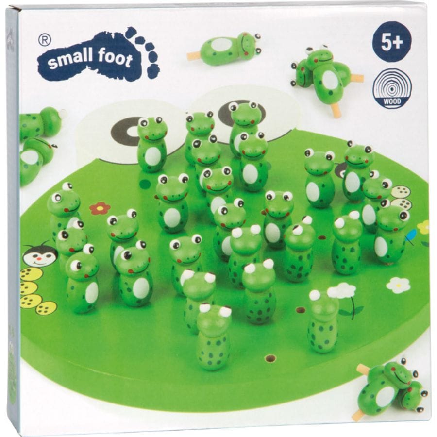 Legler Gesellschaftsspiel small foot Solitär Frosch Holzspiel – Logikspiel ab 5 Jahren