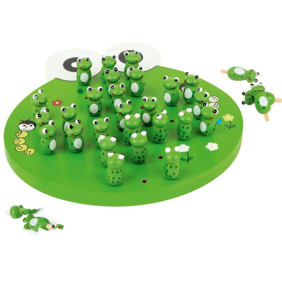 Legler Gesellschaftsspiel small foot Solitär Frosch Holzspiel – Logikspiel ab 5 Jahren