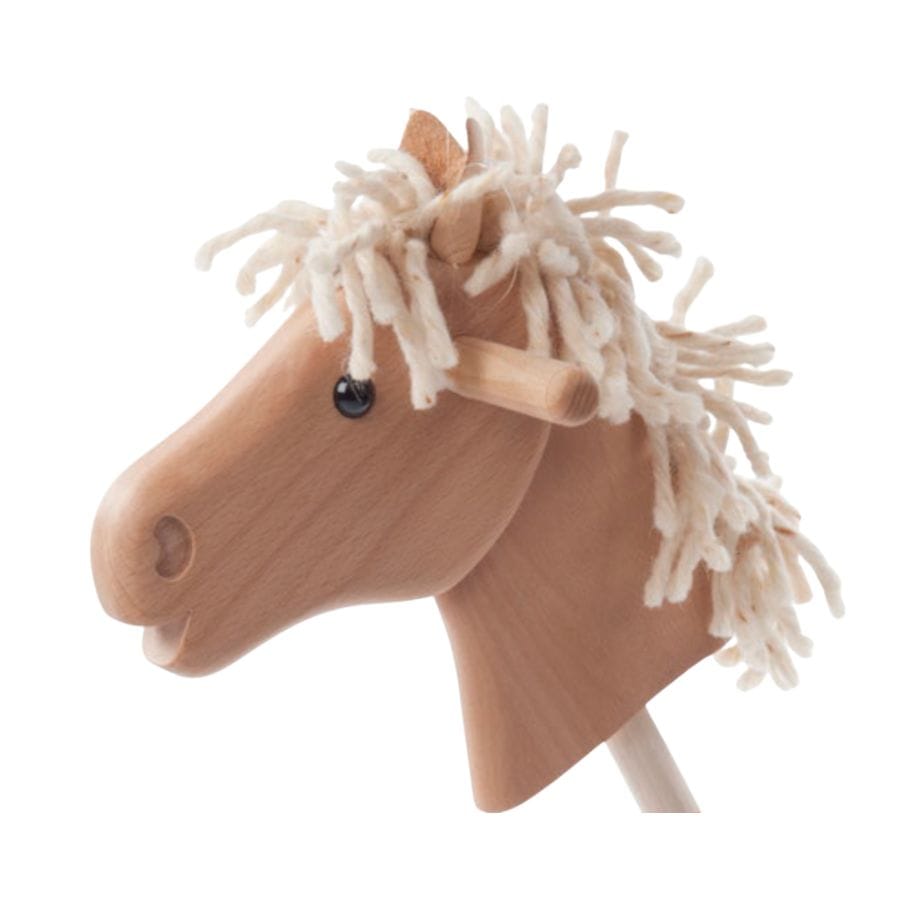 Jamso Design Aktivspielzeug Beige Jamso Haflinger u. Rappe Steckenpferd aus Holz mit Schafschurwolle – Handgefertigter Reitspaß ab 3 Jahren