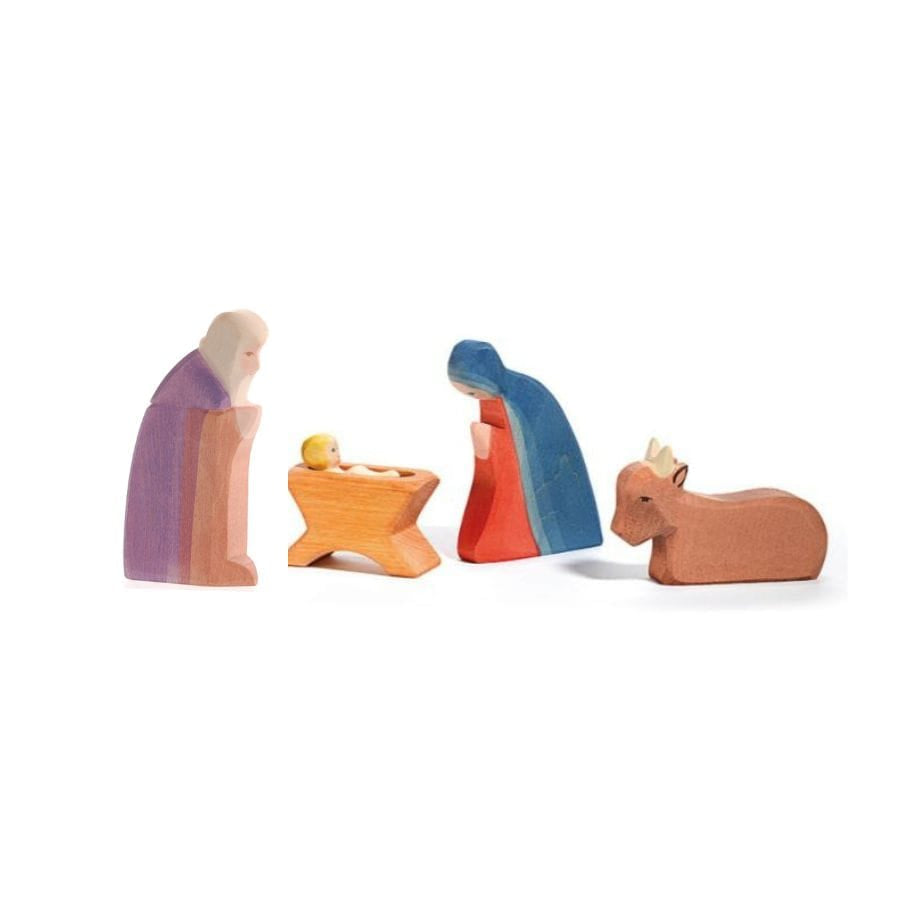 Ostheimer Holzfiguren Ostheimer Weihnachten Ostheimer Heilige Familie I, + Ochse, 5-teilig, handgefertigte Holzfiguren, ab 3 Jahren