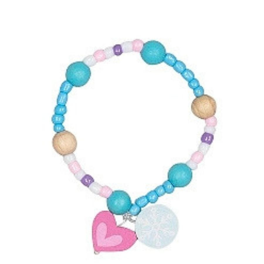 Goki Kinderschmuck Herz/Eiskristall goki Armband – Bunter Armschmuck aus Holz ab 4 Jahren