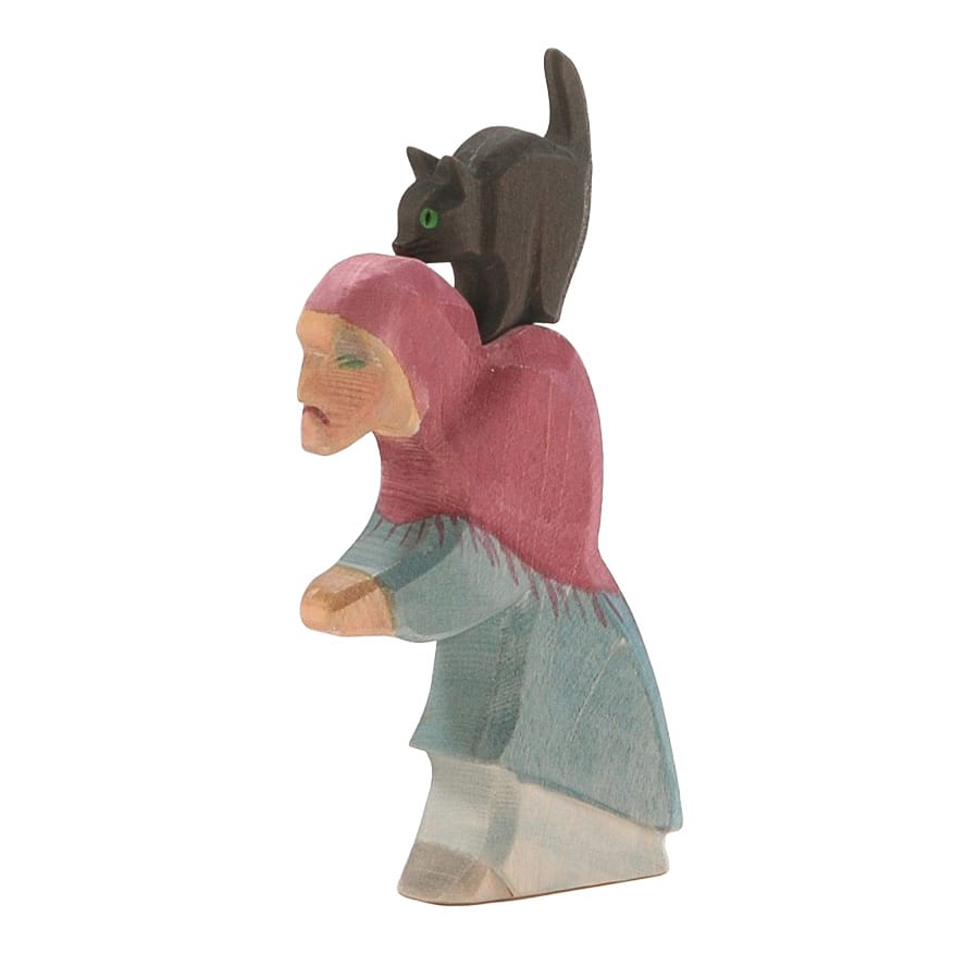 Ostheimer Holzfiguren Ostheimer Hexe mit Katze 2-teilig