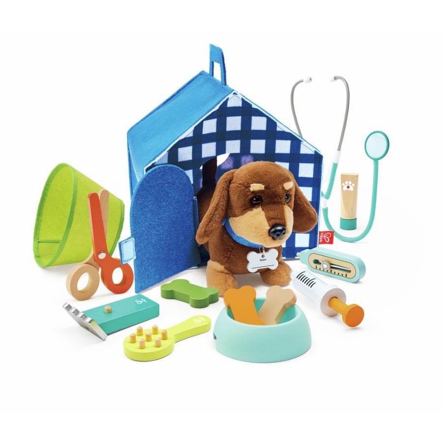 Toynamics Berufespielzeug & Rollenspiele Hape Tierarzt-Set mit interaktivem Hund – Rollenspiel für Kinder, 3 - 8 Jahre