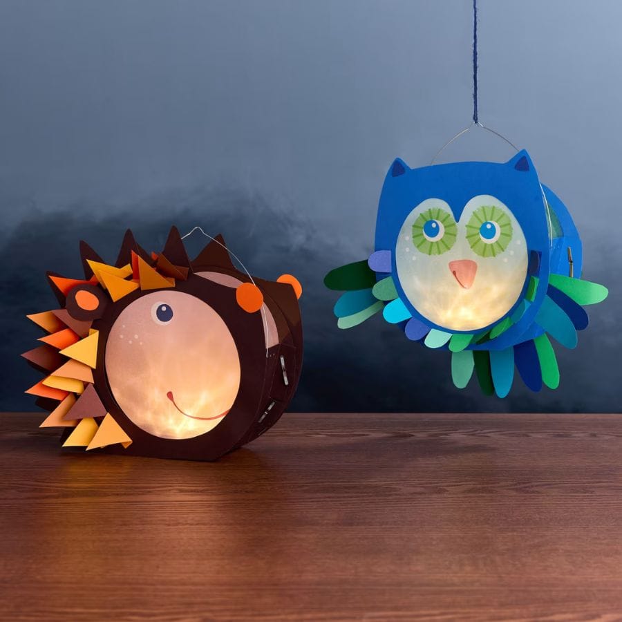 HABA Kunst- & Bastelsets HABA Sachenmacher Klammerlaternen Eule & Igel – Bastelset Herbst ab 5 Jahren