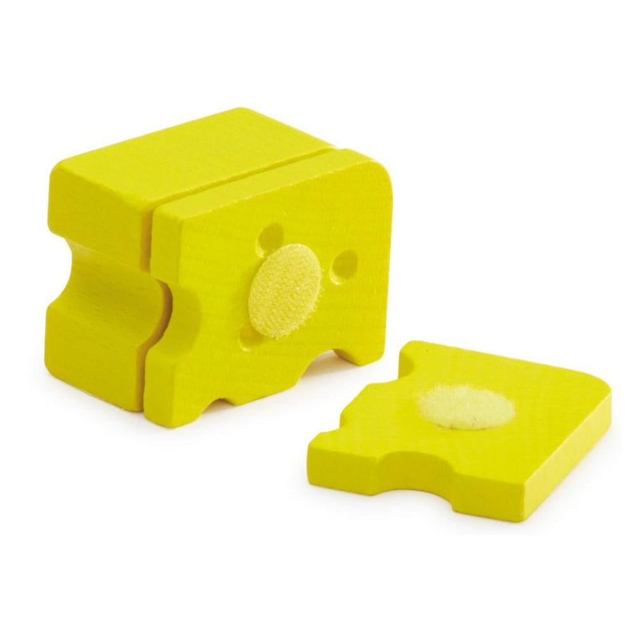 Erzi Spielzeuglebensmittel Erzi Käse zum Schneiden – 3-teiliges Holz-Käse-Set für Kaufladen & Kinderküche, ab 3 Jahre