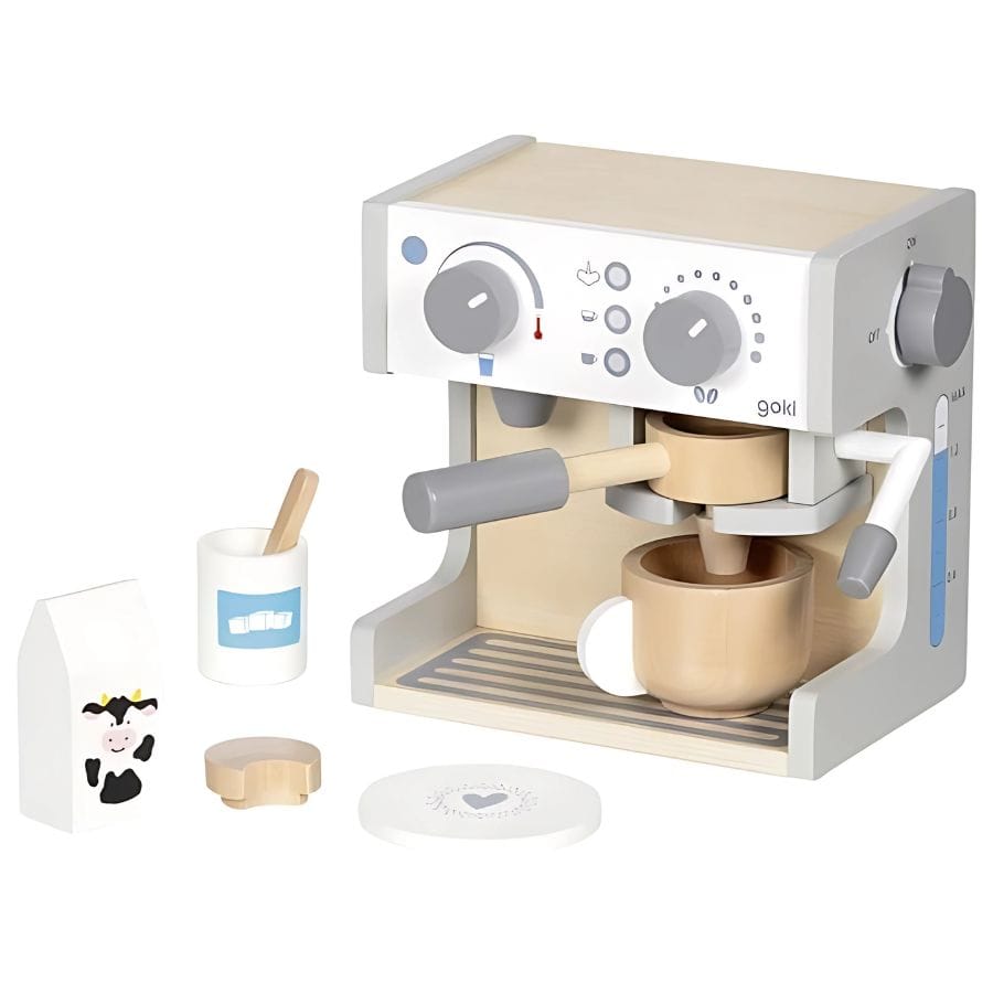 Goki Kinderküche Goki Kaffee- & Teestation aus Holz – 16-teilig, ab 3 Jahre