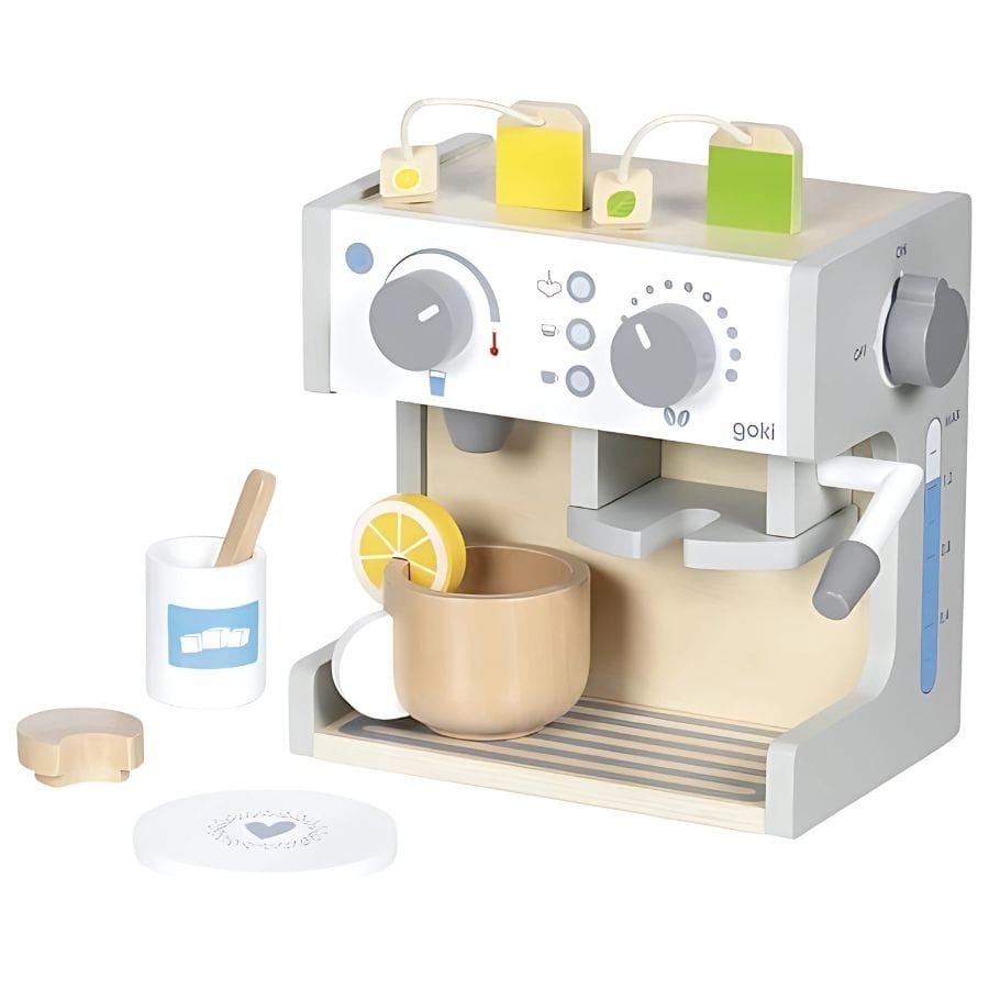 Goki Kinderküche Goki Kaffee- & Teestation aus Holz – 16-teilig, ab 3 Jahre
