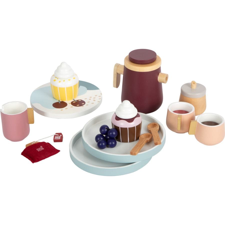 Legler Spielzeuglebensmittel Small foot Kaffee- und Tee-Set „Tasty“ – Kinderküche Spielzeug ab 3 Jahren