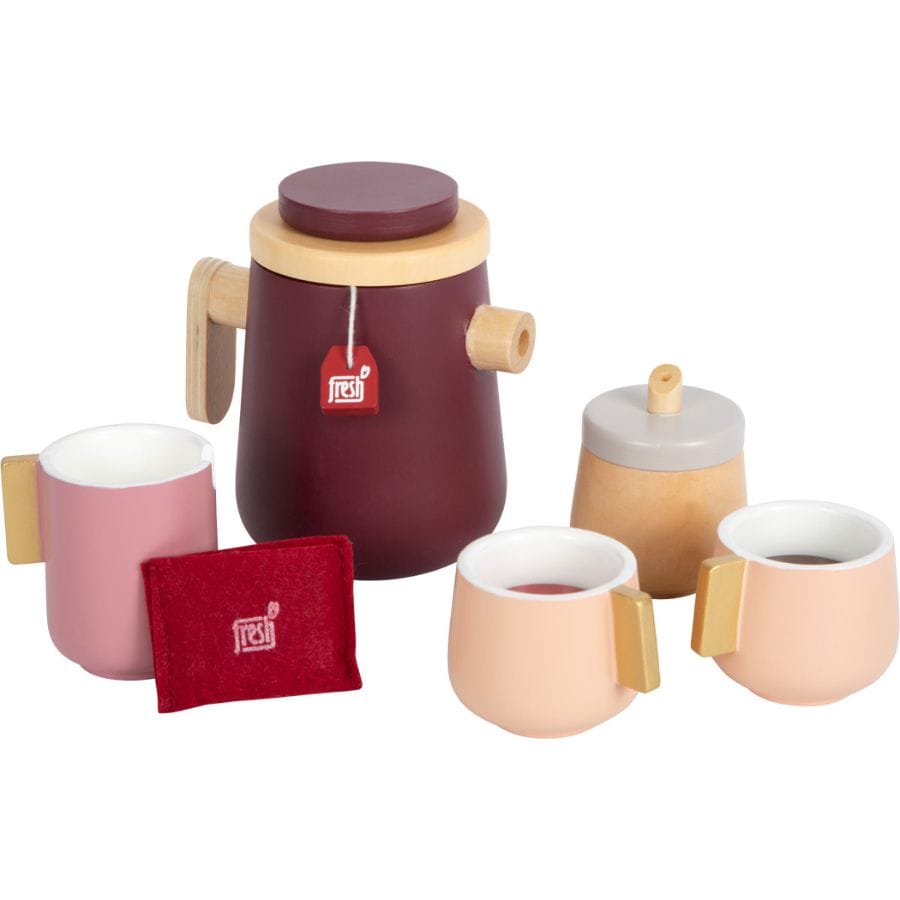 Legler Spielzeuglebensmittel Small foot Kaffee- und Tee-Set „Tasty“ – Kinderküche Spielzeug ab 3 Jahren