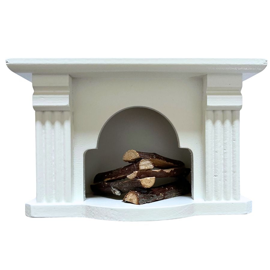 Kamin weiß mit Beleuchtung – Puppenhaus Zubehör, Kahlert, ab 3 Jahre