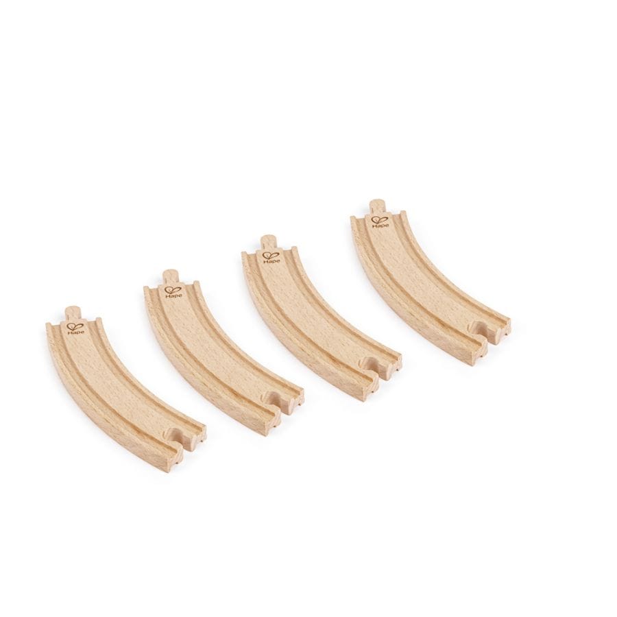 Hape Züge & Eisenbahnsets Hape Kurvenschienen Holz – 4er Set für Holzeisenbahn ab 3 Jahren