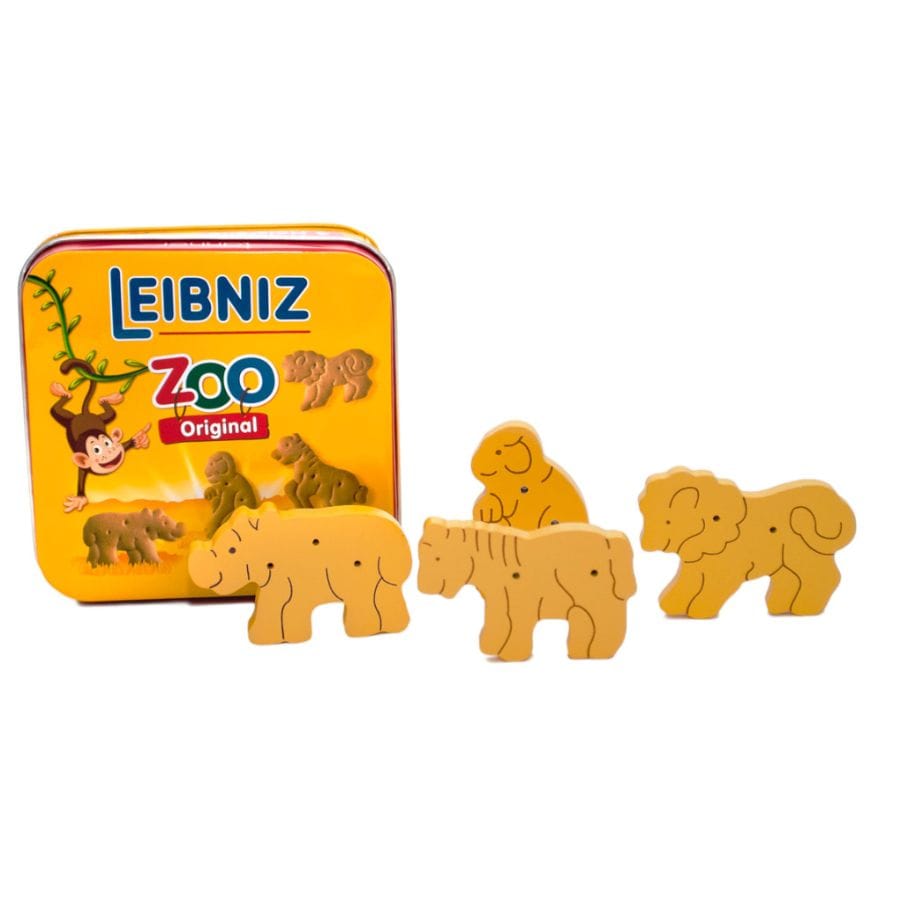 Tanner Kaufladenzubehör Tanner Leibniz Zoo-Kekse aus Holz – Kaufladen & Spielküche, 4-teilig, ab 3 Jahre