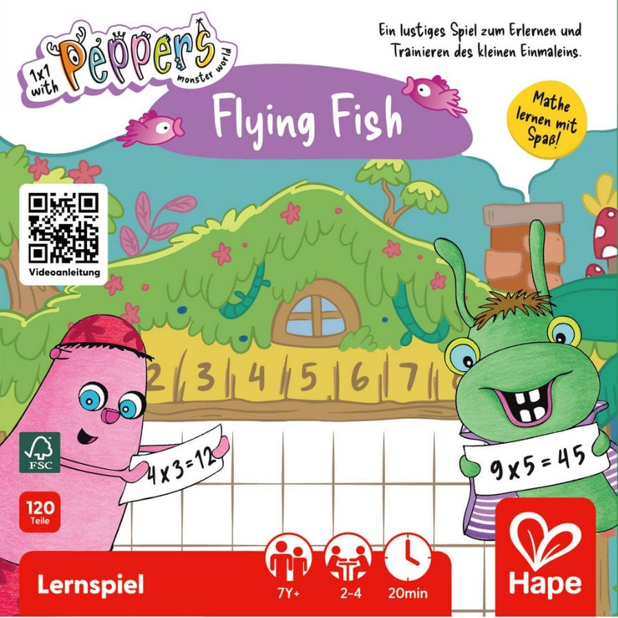 Hape Lernspielzeug Hape Flying Fish – Peppers-Monster Mathe-Abenteuer für Kinder ab 7 Jahren