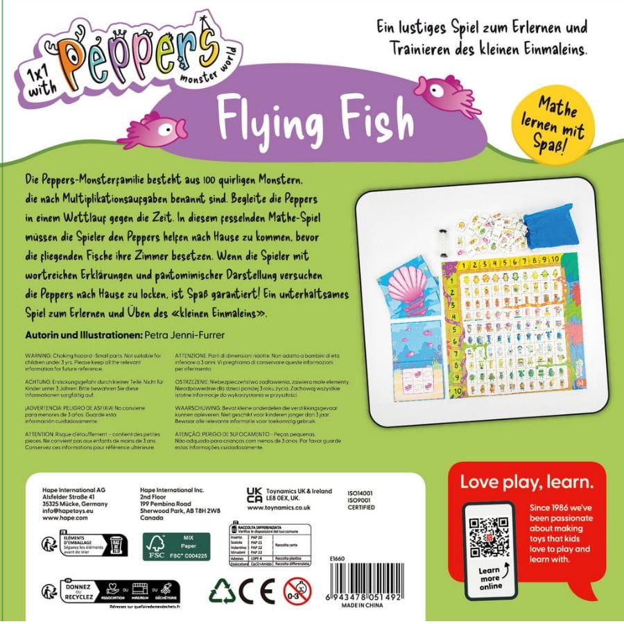 Hape Lernspielzeug Hape Flying Fish – Peppers-Monster Mathe-Abenteuer für Kinder ab 7 Jahren