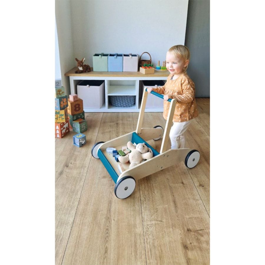 Legler Baby-Aktiv-Spielzeug Small foot Lauflernwagen aus Holz – Sicherer Begleiter ab 12 Monate