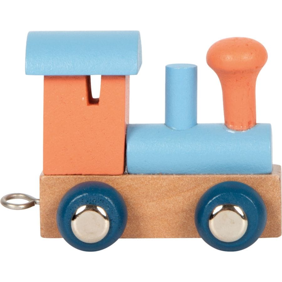 Legler Dekoration Lok orange small foot Holz-Buchstabenzug „Polar“ – personalisiertes Geschenk ab 2 Jahre