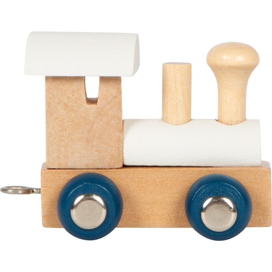 Legler Dekoration Lok natur/weiß small foot Holz-Buchstabenzug „Polar“ – personalisiertes Geschenk ab 2 Jahre