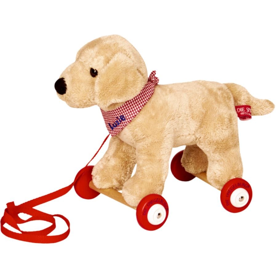Spiegelburg Nachzieh-Spielzeug Labrador Luzie auf Holzrollen Lustige Tierparade