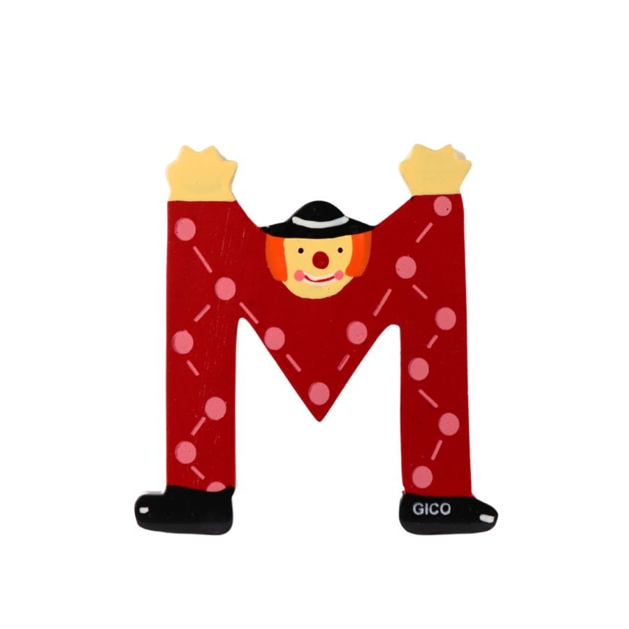 Gico Dekoration M Türbuchstaben Clownbuchstaben Holz A - Z