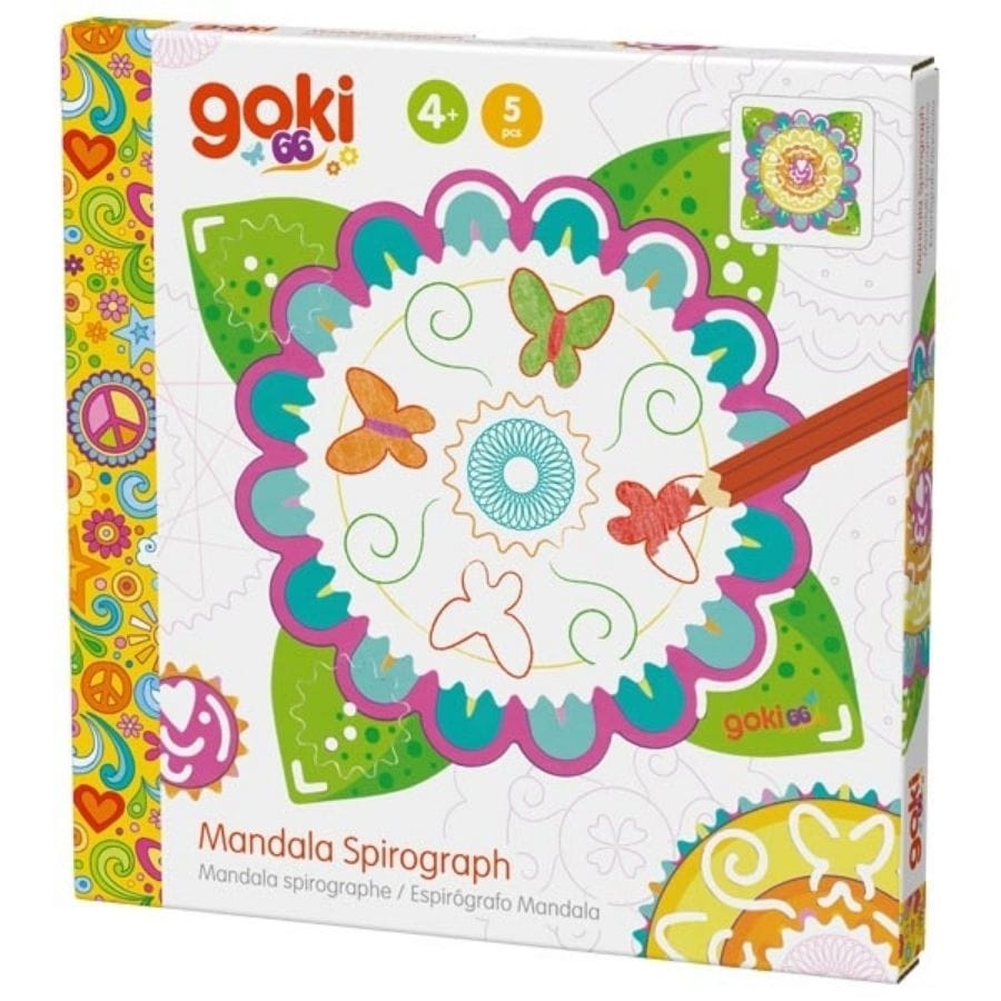 Goki Kreativspielzeug Mandala Spirograph von goki – Kreatives Zeichenspiel aus Holz ab 4 Jahren