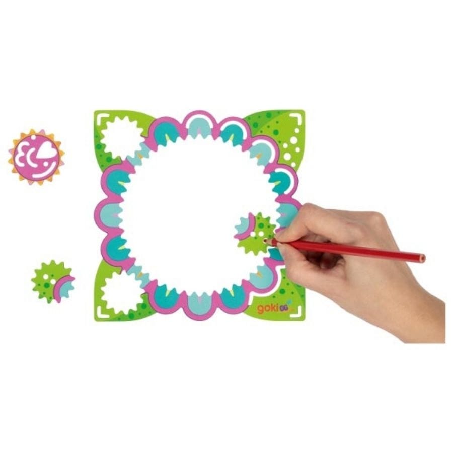 Goki Kreativspielzeug Mandala Spirograph von goki – Kreatives Zeichenspiel aus Holz ab 4 Jahren