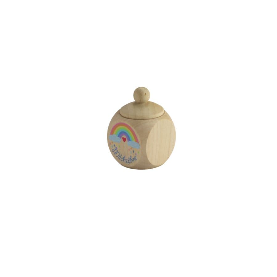 Frank Aufbewahrungsbehälter Regenbogen Milchzahndose - Zahndose aus Holz