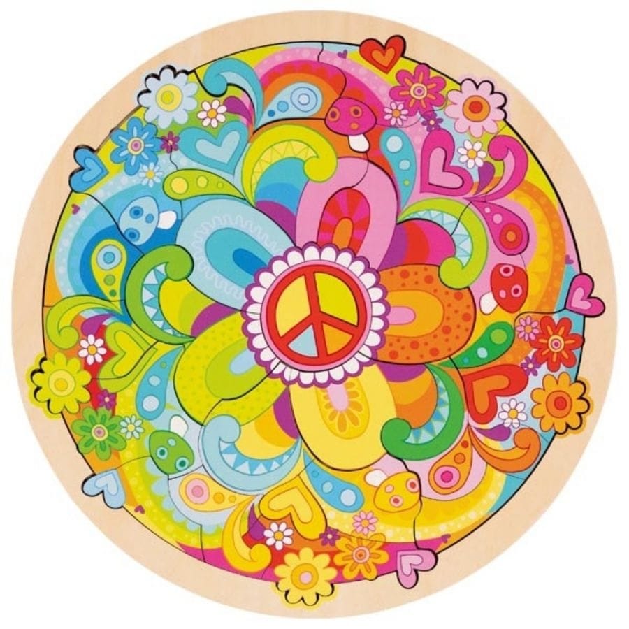Goki Puzzle goki Einlegepuzzle Mandala Flowers, ab 6 Jahre