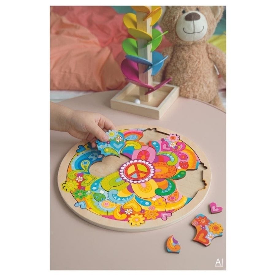 Goki Puzzle goki Einlegepuzzle Mandala Flowers, ab 6 Jahre