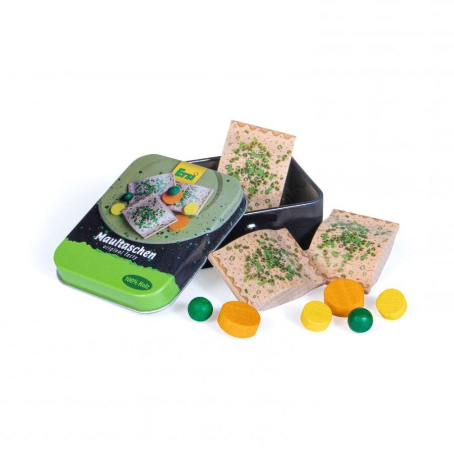 Erzi Spielzeuglebensmittel Erzi Maultaschen aus Holz – Kinderküche & Kaufladen, ab 3 Jahre