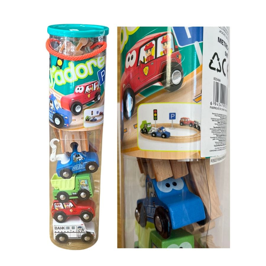 Toynamics Züge & Eisenbahnsets Grün Kleine Holzeisenbahn – Rundkurs mit Fahrzeugen & Zubehör in Tragebox ab 1,5 Jahren