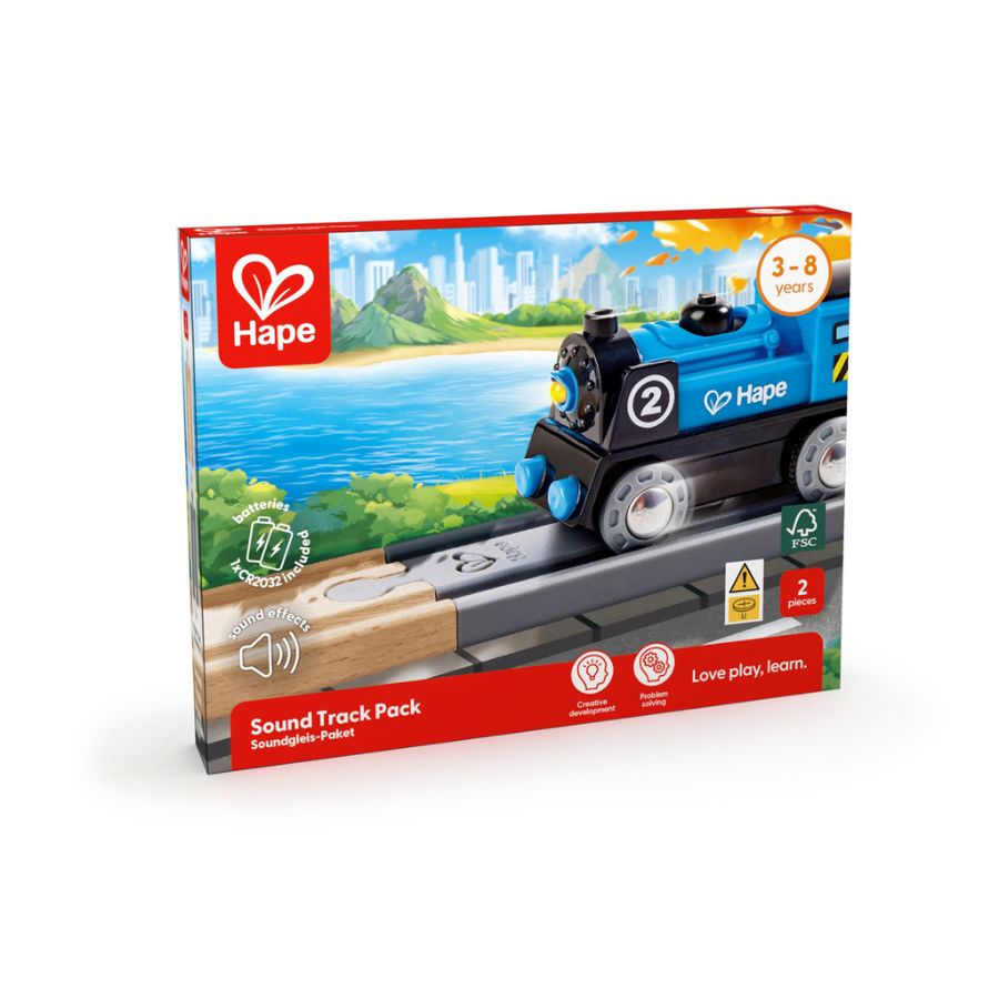 Hape Musikschienen-Set mit Pfeifgeräusch – Eisenbahn Zubehör ab 3 Jahre