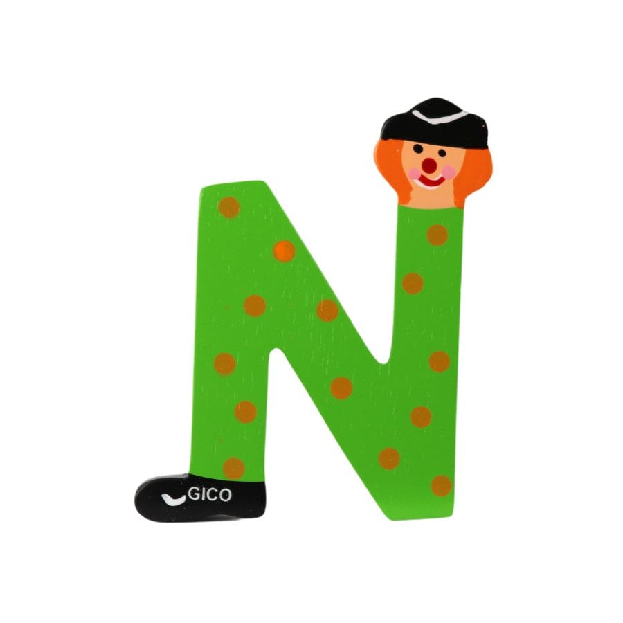 Gico Dekoration N Türbuchstaben Clownbuchstaben Holz A - Z