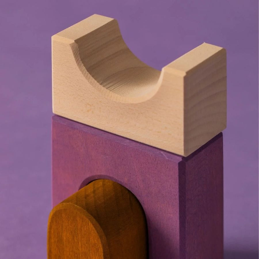 GRIMM'S Bausteine & Bauspielzeug Grimm’s Baukasten Panorama – Architektonischer Holzbaukasten, ab 1 Jahr