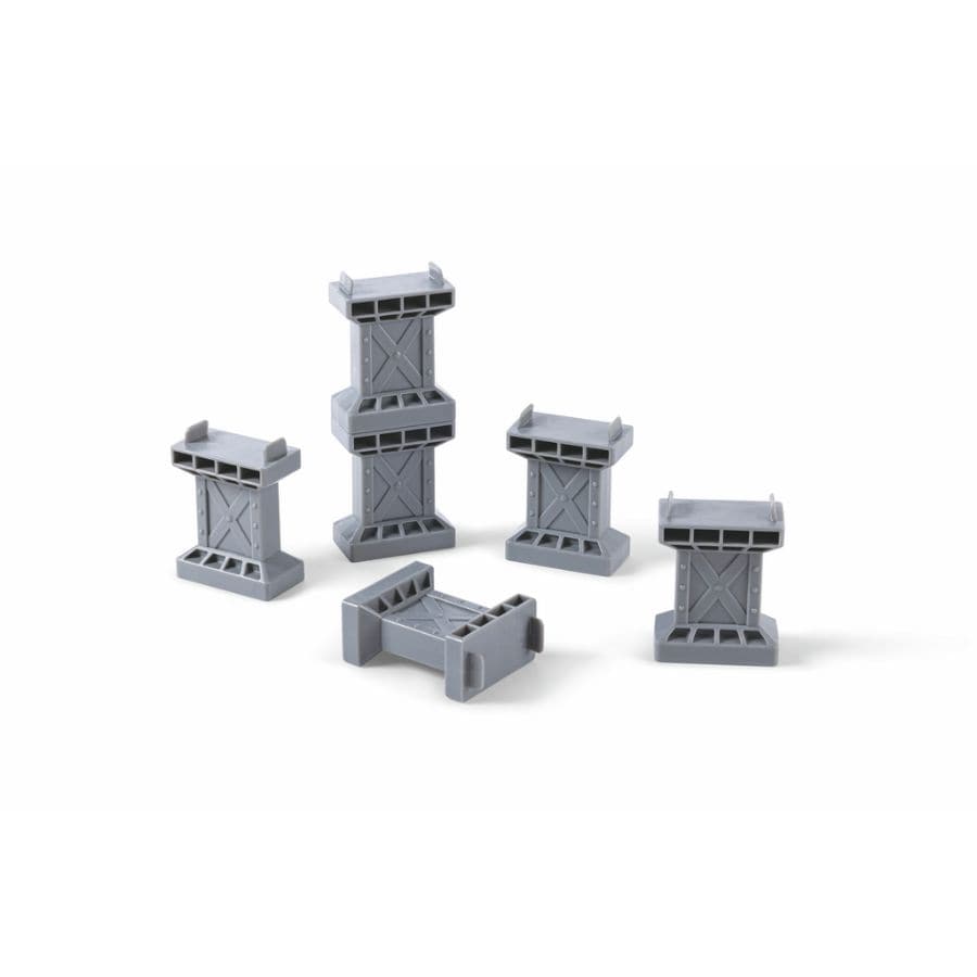 Hape Züge & Eisenbahnsets Hape Holzeisenbahn Erweiterungsset – 6-teiliges Pier- & Streckenerhöhungs-Set ab 3 Jahren