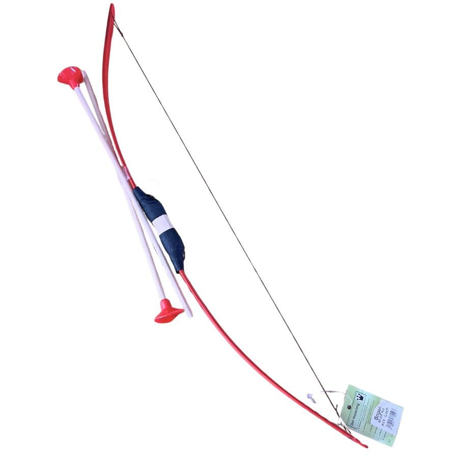 Holzkönig Aktivspielzeug Rot Holzkönig Pfeil und Bogen 80 cm – Kinderbogen aus Eschenholz mit 2 Saugnapfpfeilen
