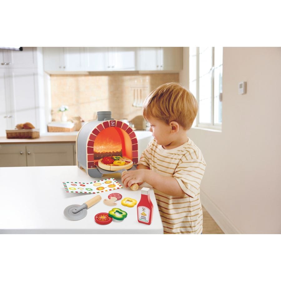 Toynamics Kinderküche Hape Magischer Pizzaofen – Spielset mit Licht- und Soundeffekten, ab 2 Jahren